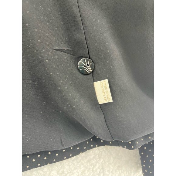 Dana Buchman Womens Suit Jacket Black White Polka Dot Long Sleeve Pockets 6 - Picture 7 of 10